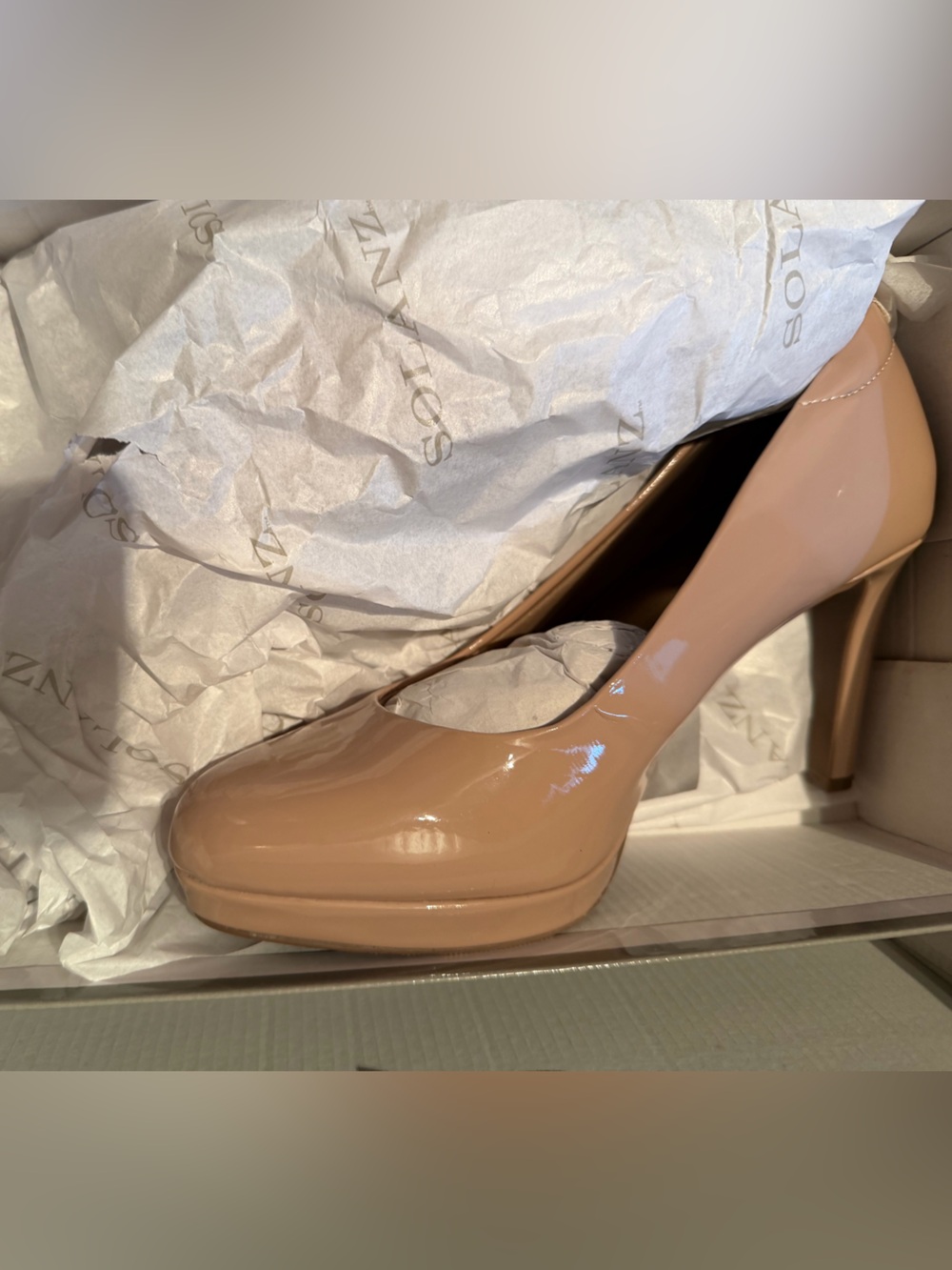 Nude Patent Platform Pumps - Women Shoes Heels